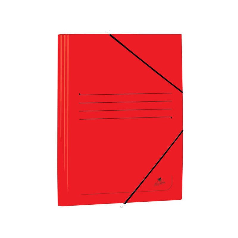 Mariola Coated Cardboard Folder with Flaps Foolscap 500gr/m2 - Dimensions 34x25x1cm - Elastic Band Closure - Red