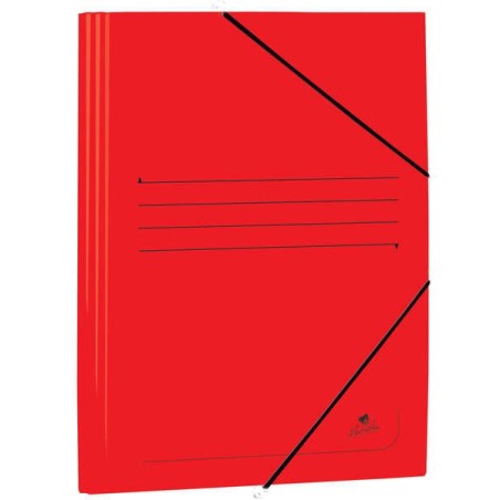 Mariola Pasta de Cartão Estucado com Abas Fólio 500gr/m2 - Medidas 34x25x1cm - Fecho com Elástico - Cor Vermelho
