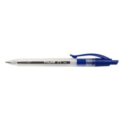 Milan P1 Stylo à Bille Rétractable - Pointe Ronde 1mm - Corps Transparent - Coloris Bleu