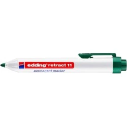 Edding Retract 11 Marcador Permanente Retrátil - Ponta Redonda - Traço entre 1.5 e 3mm - Recarregável - Secagem Rápida - Cor