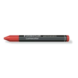 Staedtler Lumocolor Permanent Omnigraph 236 Hexagonal Permanent Wax Crayon - Water Resistant - Approx. 12mm Diameter - Red