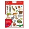 Apli The Jungle Themed Sticker Bag - 252 Stickers on 12 Sheets - Removable Adhesive - Ideal for Schools - Meets EN-71 and FSC
