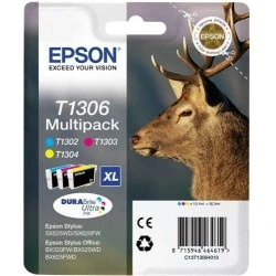 Epson T1306 Pack of 3 Original Ink Cartridges - Cyan, Magenta, Yellow - C13T13064012