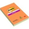 Post-It Super Sticky Pack of 3 Pads of 45 Repositionable Adhesive Notes - Rectangular Shape - 101x152mm - Assorted Colours