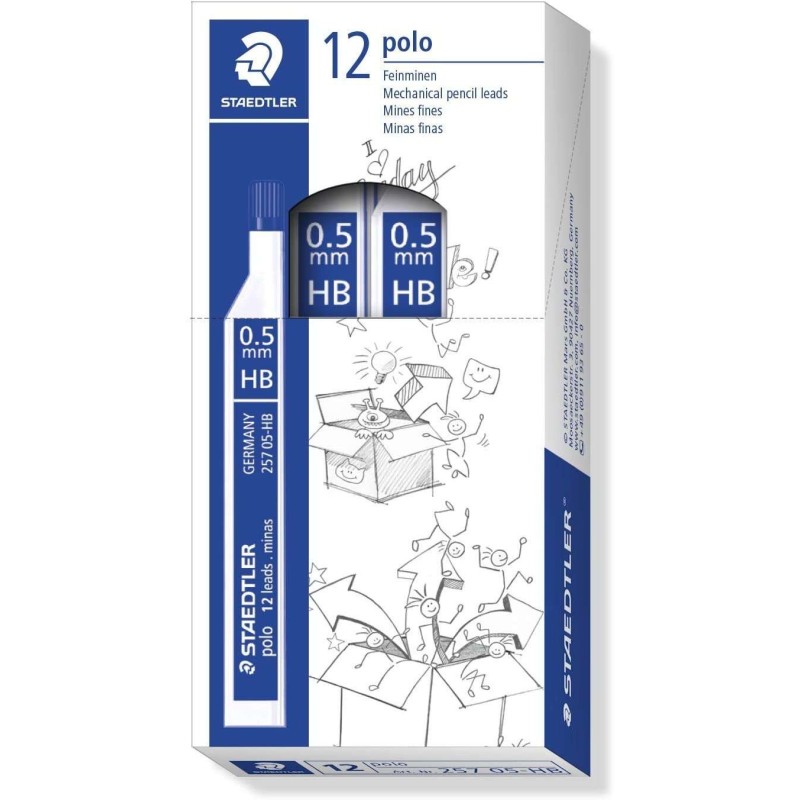 Staedtler Polo 257 Tube of Graphite Leads - HB Grade - 0.5mm Line