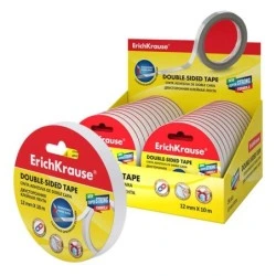 Erichkrause Double-Sided Adhesive Tape - 12mmx10m - Display of 24 units - Transparent