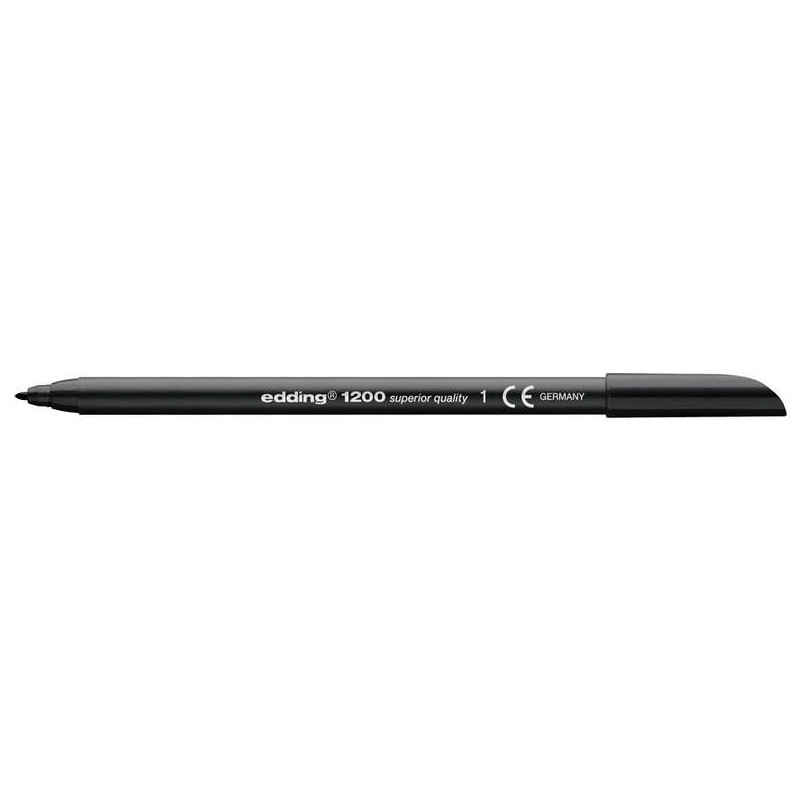 Edding 1200 Marqueur - Pointe Ronde - Tracé entre 0.5 et 1 mm. - Encre à Base d'Eau - Couleur Noir