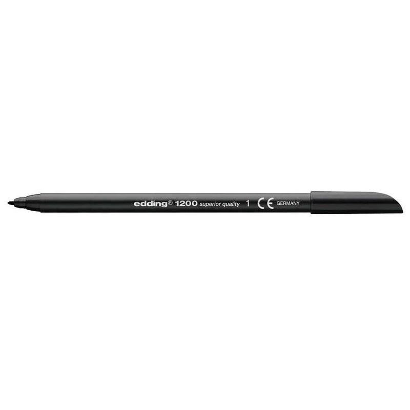 Edding 1200 Marqueur - Pointe Ronde - Tracé entre 0.5 et 1 mm. - Encre à Base d'Eau - Couleur Noir