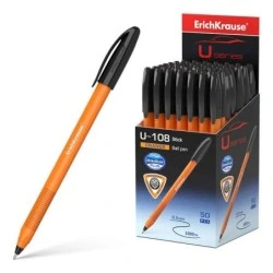 Erichkrause U-108 Classic Ballpoint Pen Orange - 0.7mm Ball Tip - 0.26mm Line Width - Vented Cap - Opaque Orange Barrel - Ultra