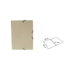 Mariola ECO Simple Folder in 100% Recycled Cardboard - Folio Size - 34x26cm - Elastic Band Closure - Grey Colour