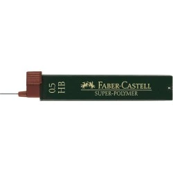 Faber-Castell 9065 Pack de 12 Minas Super-Polymer para Lapiseira 0.5 HB - Resistentes e Suaves
