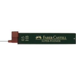 Faber-Castell 9065 Pack de 12 Mines Super-Polymer pour Porte-Mines 0.5 HB - Résistantes et Douces