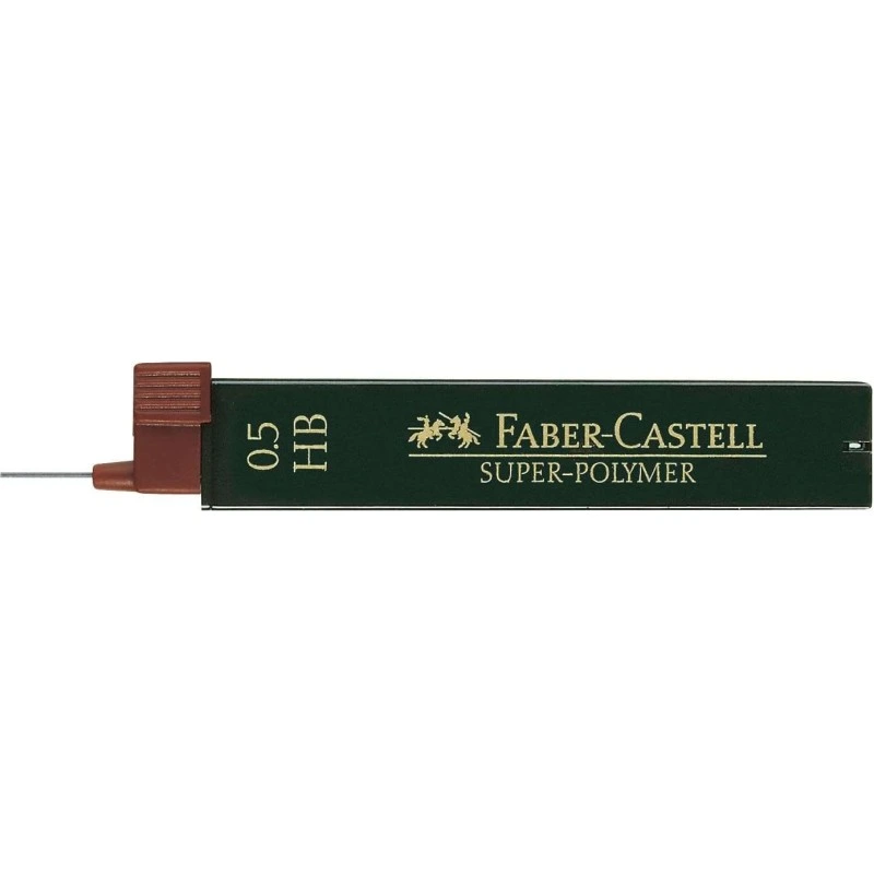 Faber-Castell 9065 Pack de 12 Minas Super-Polymer para Lapiseira 0.5 HB - Resistentes e Suaves