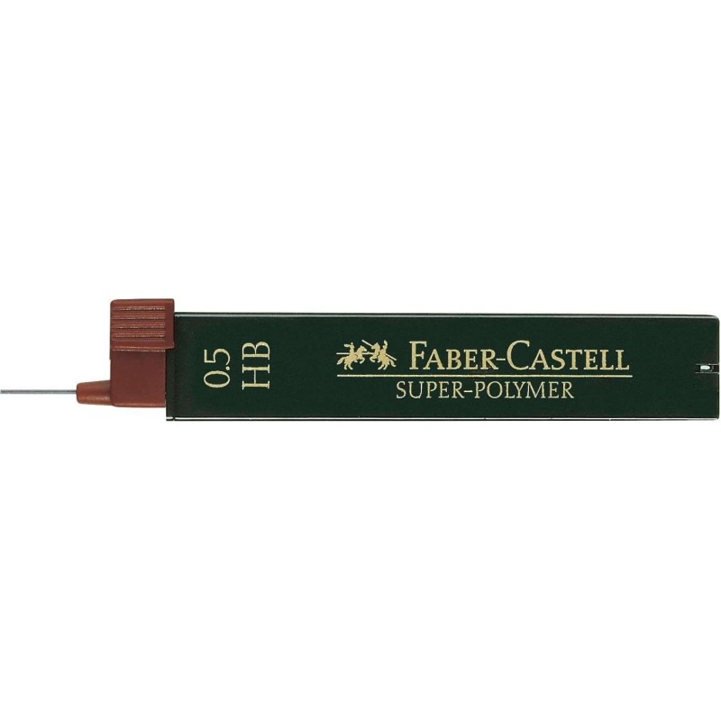 Faber-Castell 9065 Pack of 12 Super-Polymer Leads for 0.5 HB Mechanical Pencils - Strong and Smooth