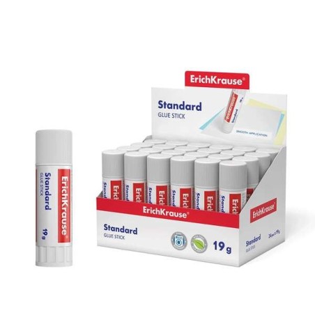 Erichkrause Pegamento en Barra Standard 19gr - Pegado Rapido y Confiable - Facil de Aclarar con Agua - No Toxico - Apto para