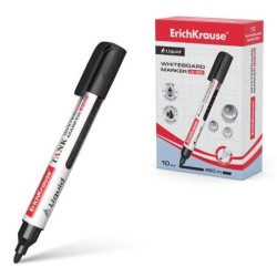Erichkrause Liquid LW-600 Whiteboard Marker - Alcohol-Based Liquid Ink - Bullet Tip - 2.5mm Line Width - Black