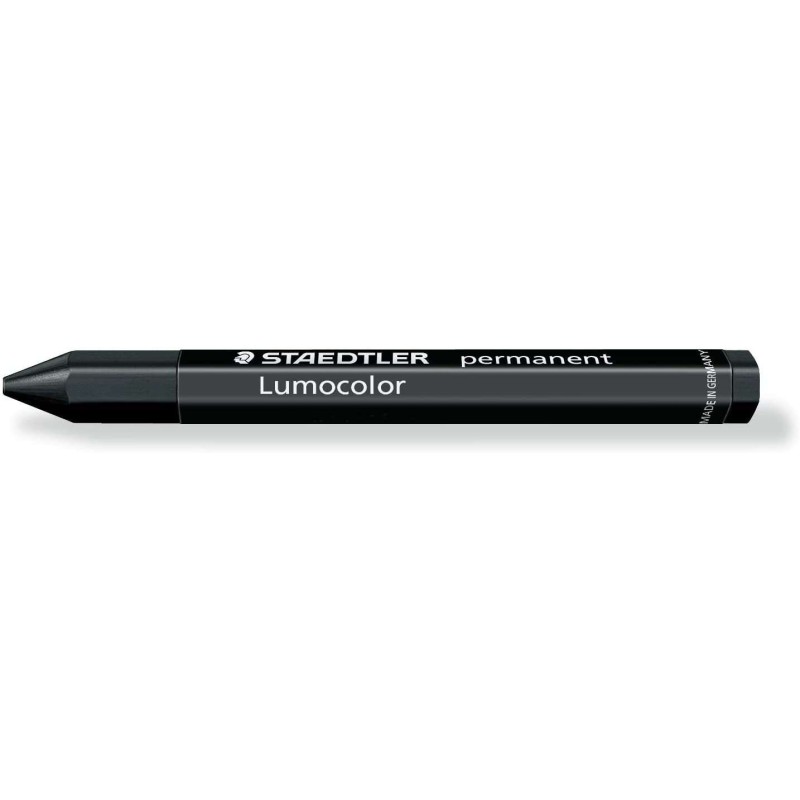 Staedtler Lumocolor Permanent Omnigraph 236 Hexagonal Permanent Wax Crayon - Water Resistant - Approx. 12mm Diameter - Black