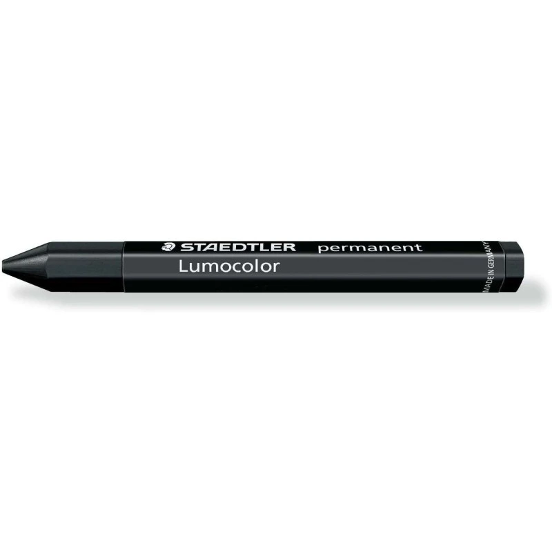 Staedtler Lumocolor Permanent Omnigraph 236 Hexagonal Permanent Wax Crayon - Water Resistant - Approx. 12mm Diameter - Black