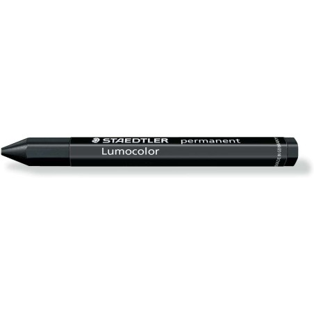 Staedtler Lumocolor Permanent Omnigraph 236 Hexagonal Permanent Wax Crayon - Water Resistant - Approx. 12mm Diameter - Black