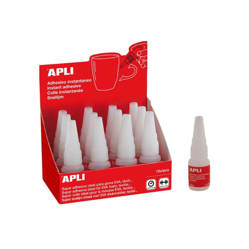 Apli Super Adhesivo Instantaneo 10g - Secado Rapido - Formula Resistente - Transparente
