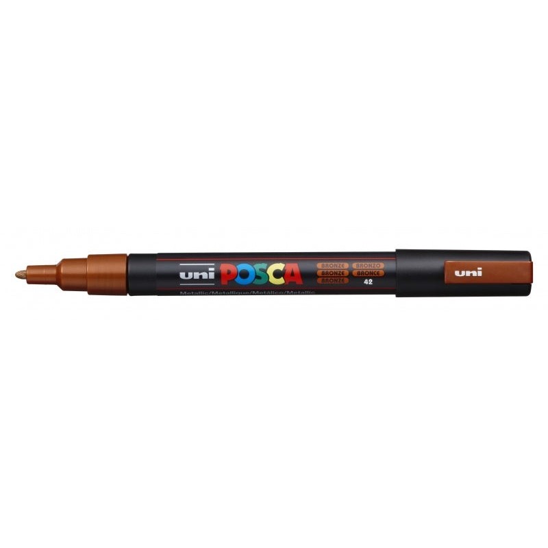 Posca PC-3M Paint Marker - Conical Tip 0.9-1.3mm - Water-Based Ink - Light Resistant - Non-Permanent - Bronze