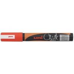 Uni-ball PWE-5M Liquid Chalk Marker - 1.8-2.5mm Conical Tip - Wet Erase - Rain Resistant - Colour Orange