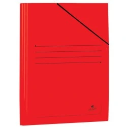 Mariola Laminated Card Folder Folio 500g/m2 - Dimensions 34x25cm - Elastic Band Closure - Red Colour