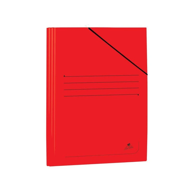 Mariola Chemise en Carton Plastifié Folio 500gr/m2 - Dimensions 34x25cm - Fermeture à Élastique - Couleur Rouge