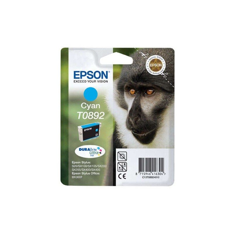 Epson T0892 Cyan Ink Cartridge Original - C13T08924011