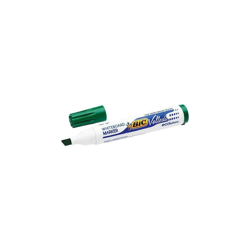 Bic Velleda 1751 ECOlutions Marcadores para Pizarra - Punta Biselada - Trazo entre 3mm y 5.5mm - Tinta con Base de Alcohol