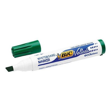 Bic Velleda 1751 ECOlutions Marcadores para Pizarra - Punta Biselada - Trazo entre 3mm y 5.5mm - Tinta con Base de Alcohol