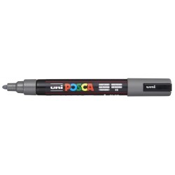 Posca PC-5M Marcador de Pintura - Ponta de Bala 1.8-2.5mm - Tinta à Base de Água - Resistente à Luz - Cor Cinzento Profundo