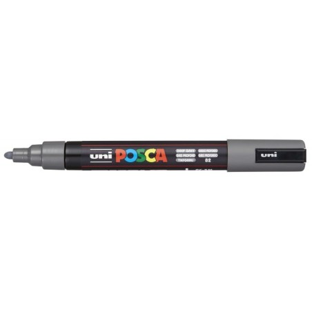 Posca PC-5M Paint Marker - Bullet Tip 1.8-2.5mm - Water-Based Ink - Light Resistant - Deep Grey