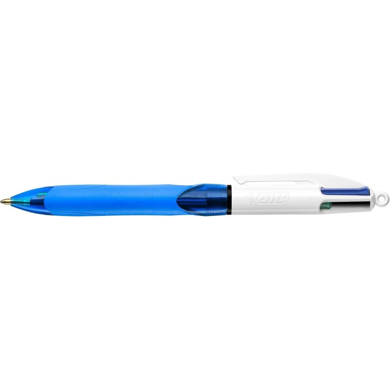 Bic 4 Colours Grip Esferográfica de Esfera Retrátil com Grip - Ponta Média de 1mm - Traço de 0,4mm - Tinta com Base de Óleo