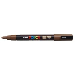 Posca PC-3M Marcador de Pintura - Ponta Cónica de Poliéster 0.9-1.3mm - Tinta à Base de Água - Resistente à Luz - Cor Castanho