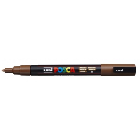 Posca PC-3M Paint Marker - Conical Polyester Tip 0.9-1.3mm - Water-Based Ink - Light Resistant - Brown