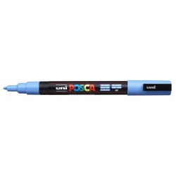 Posca PC-3M Paint Marker - Conical Tip 0.9-1.3mm - Water-Based Ink - Light Resistant - Non-Permanent - Sky Blue