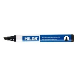 Milan Marqueur Permanent Pointe Biseautée - Pointe 1 - 4mm - Encre à Base d'Alcool - Couleur Noir