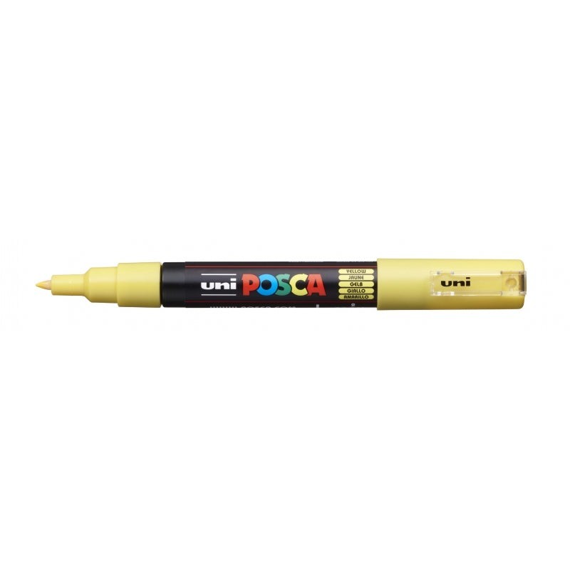 Posca PC-1M Paint Marker - Conical Polyester Tip 0.7mm - Water-Based Ink - Light Resistant - Yellow