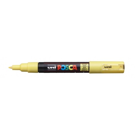 Posca PC-1M Marcador de Pintura - Ponta de Poliéster Cónica 0,7mm - Tinta à Base de Água - Resistente à Luz - Cor Amarelo