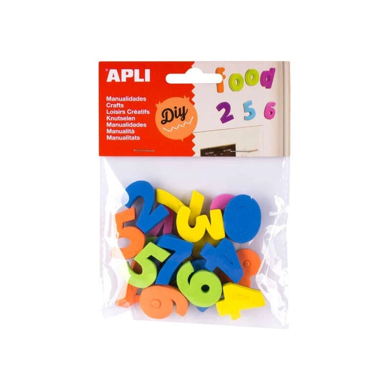 Apli Imanes Goma Eva Numeros 20U - Flexibles y Coloridos - Ideales para Manualidades y Educacion