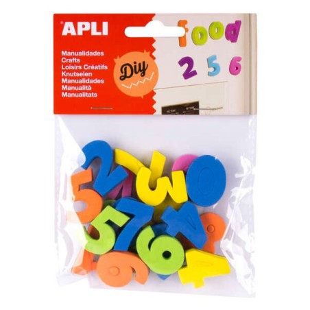 Apli Imanes Goma Eva Numeros 20U - Flexibles y Coloridos - Ideales para Manualidades y Educacion