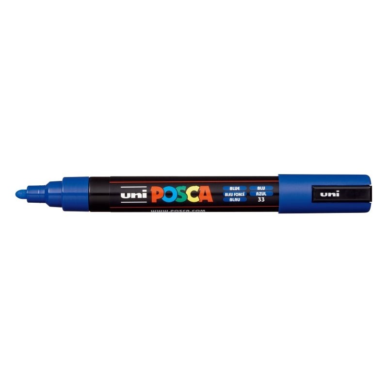 Posca PC-5M Marcador de Pintura - Ponta de Poliéster 1.8-2.5mm - Tinta à Base de Água - Resistente à Luz - Não Permanente - Cor