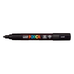 Posca PC-5M Marcador de Pintura - Ponta de Bala 1,8-2,5mm - Tinta à Base de Água - Resistente à Luz - Cor Preto