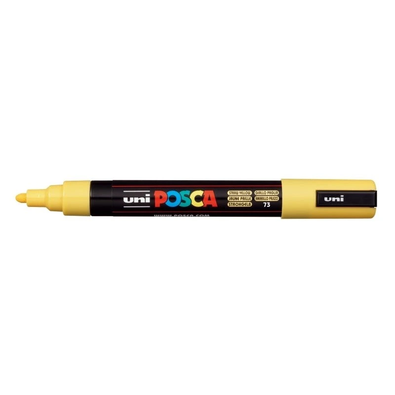 Posca PC-5M Paint Marker - Polyester Tip 1.8-2.5mm - Water-Based Ink - Light Resistant - Non-Permanent - Straw Yellow