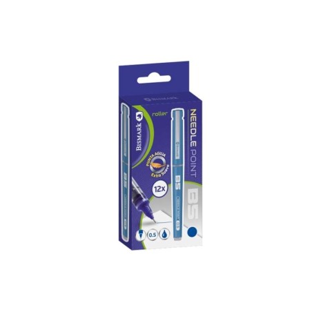 Bismark Liquid Ink Ballpoint Pen Needle Point - Smooth Writing - High Precision - Blue