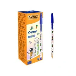 Bic Cristal Decor Kawaii Esferográfica de Bola - Corpo Transparente com Decoração Kawaii - Ponta redonda de 1mm - Traço 0,4mm