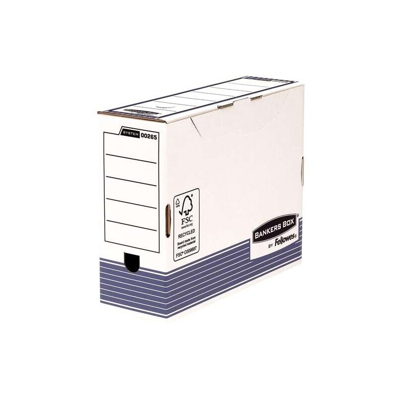 Fellowes Bankers Box Boîte d'Archivage Définitif 100mm A4 - Montage Automatique Fastfold - Carton Recyclé Certification FSC