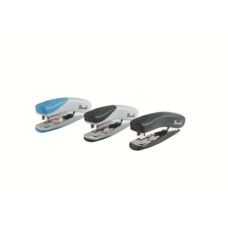 Rexel Bambi Mini Agrafador Metálico + Caixa de 1.500 Agrafos Nº25 - Agrafa até 12 Folhas - Acabamento de Toque Suave - 3 Cores