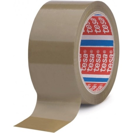 Tesa 4089 Ruban d'Emballage 50mm x 66 Mètres - Fabriqué en Polypropylène - Adhésif en Caoutchouc Naturel - Couleur Marron